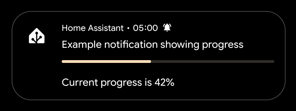 Example notification showing progress and the chronometer on always-on display